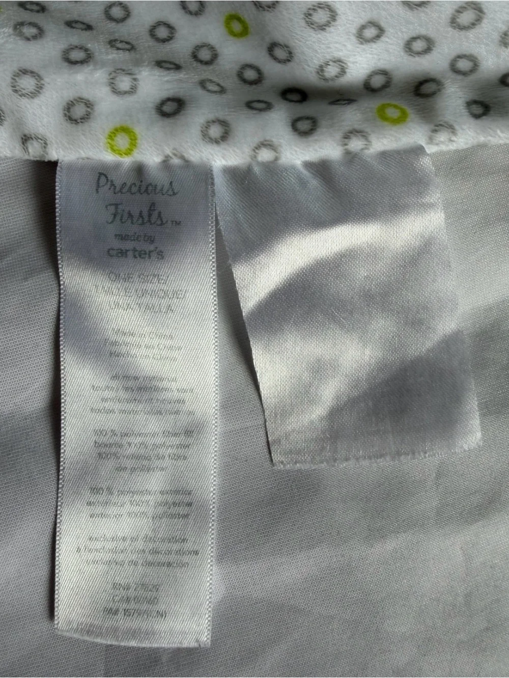 Carters Precious Firsts Giraffe Lovey Security Blanket Rattle Gray Polka Dot 13